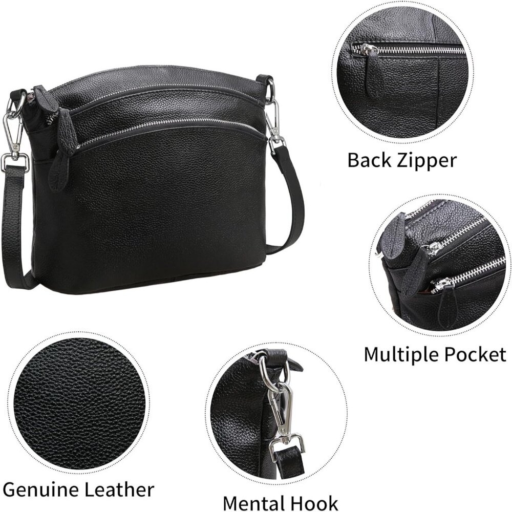 Versatile Black Leather Crossbody With Adjustable… - image 5